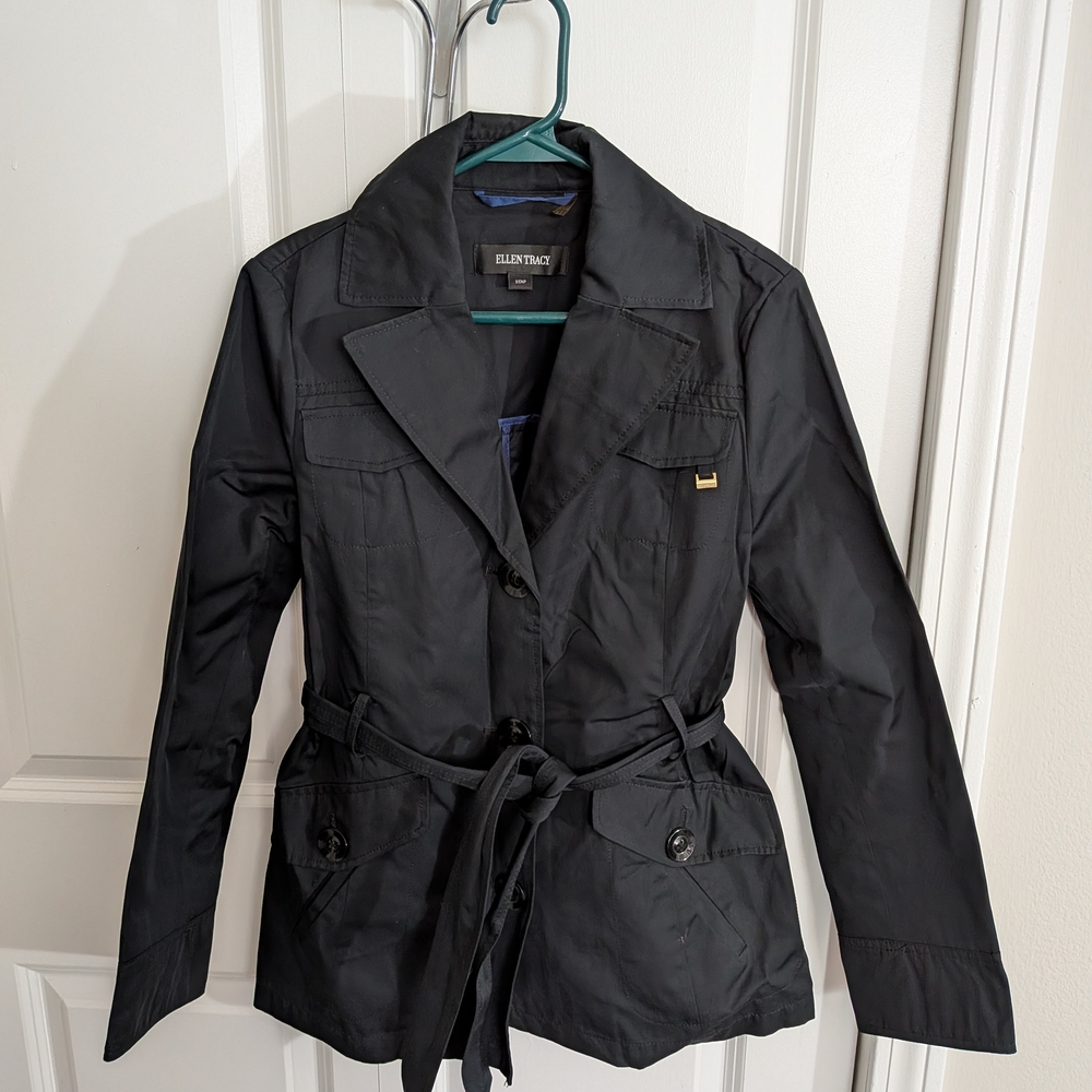 Ellen Tracy Women's Black Rain Jacket